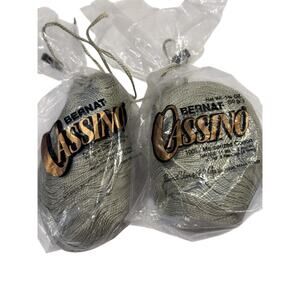 2 Skeins Bernat Cassino 4584A Light Green Mercerized Cotton Yarn